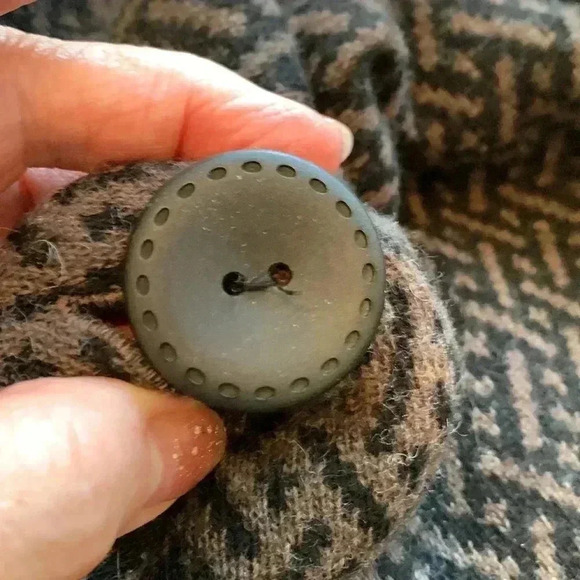 Chiaramente Sweater Heavy Thick Brown Black 70% Wool High Collar 3/4 Sleeves - Picture 9 of 9